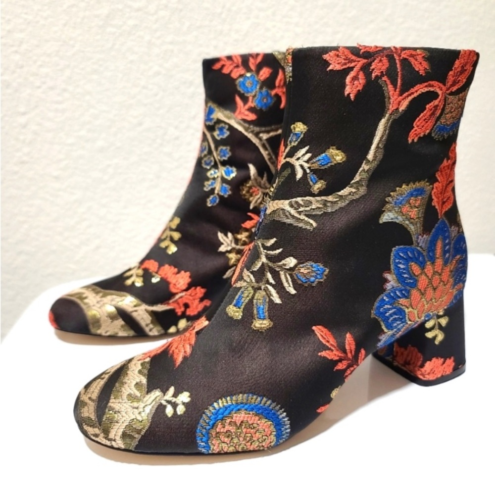 Zara floral ankle boots